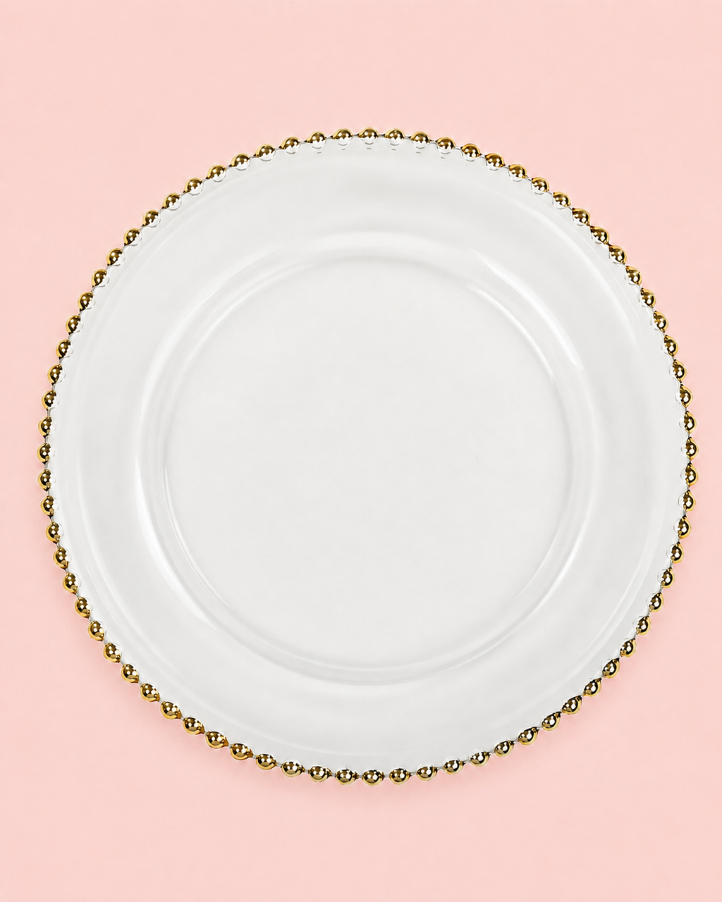Bead Glass Charger | Gold