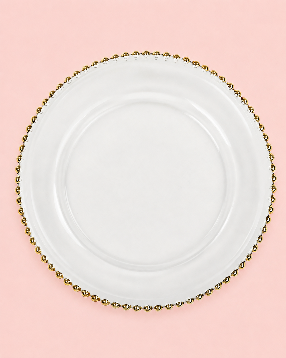 Bead Glass Charger | Silver