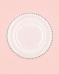 Bead Glass Charger | Silver