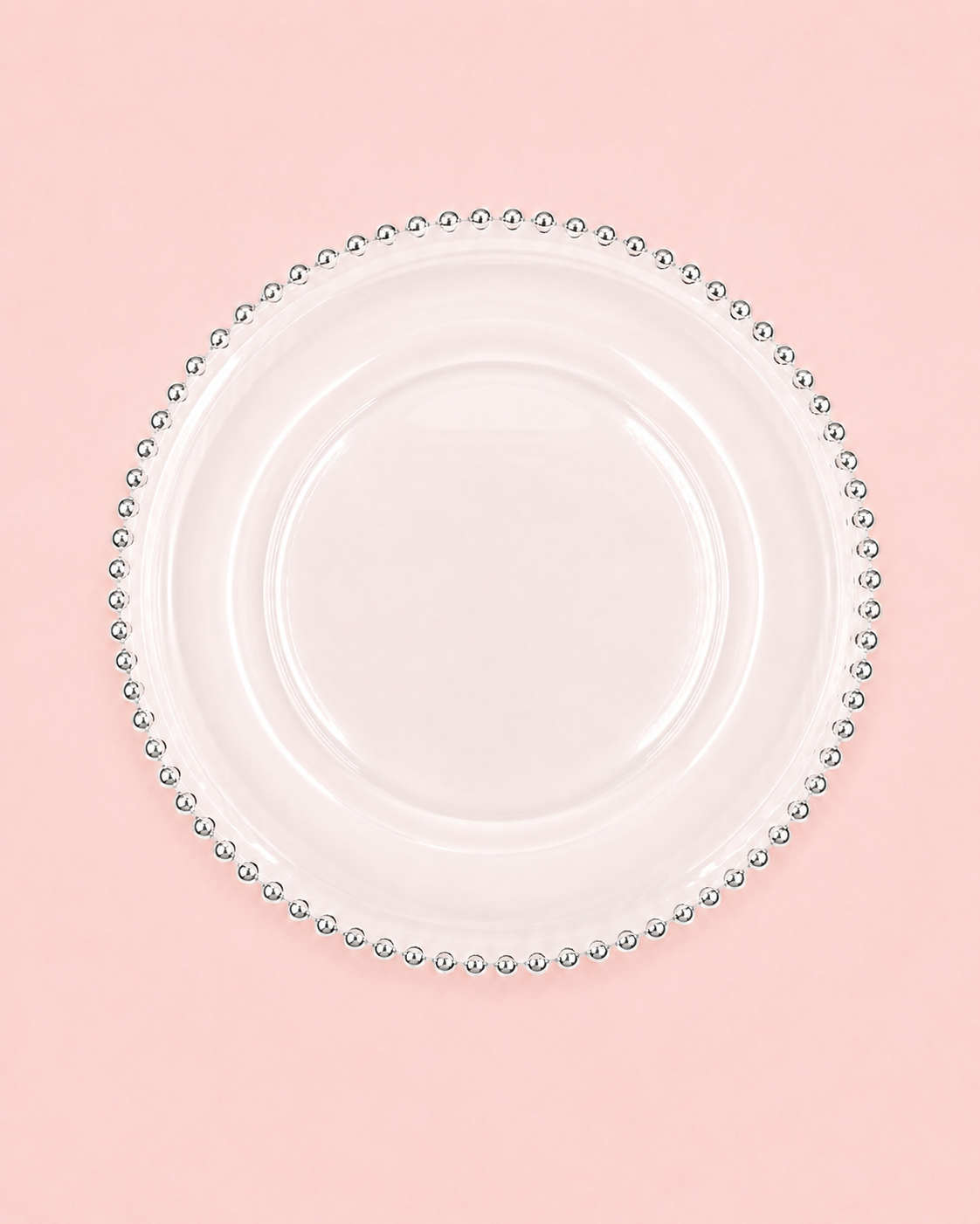 Bead Glass Charger | Silver