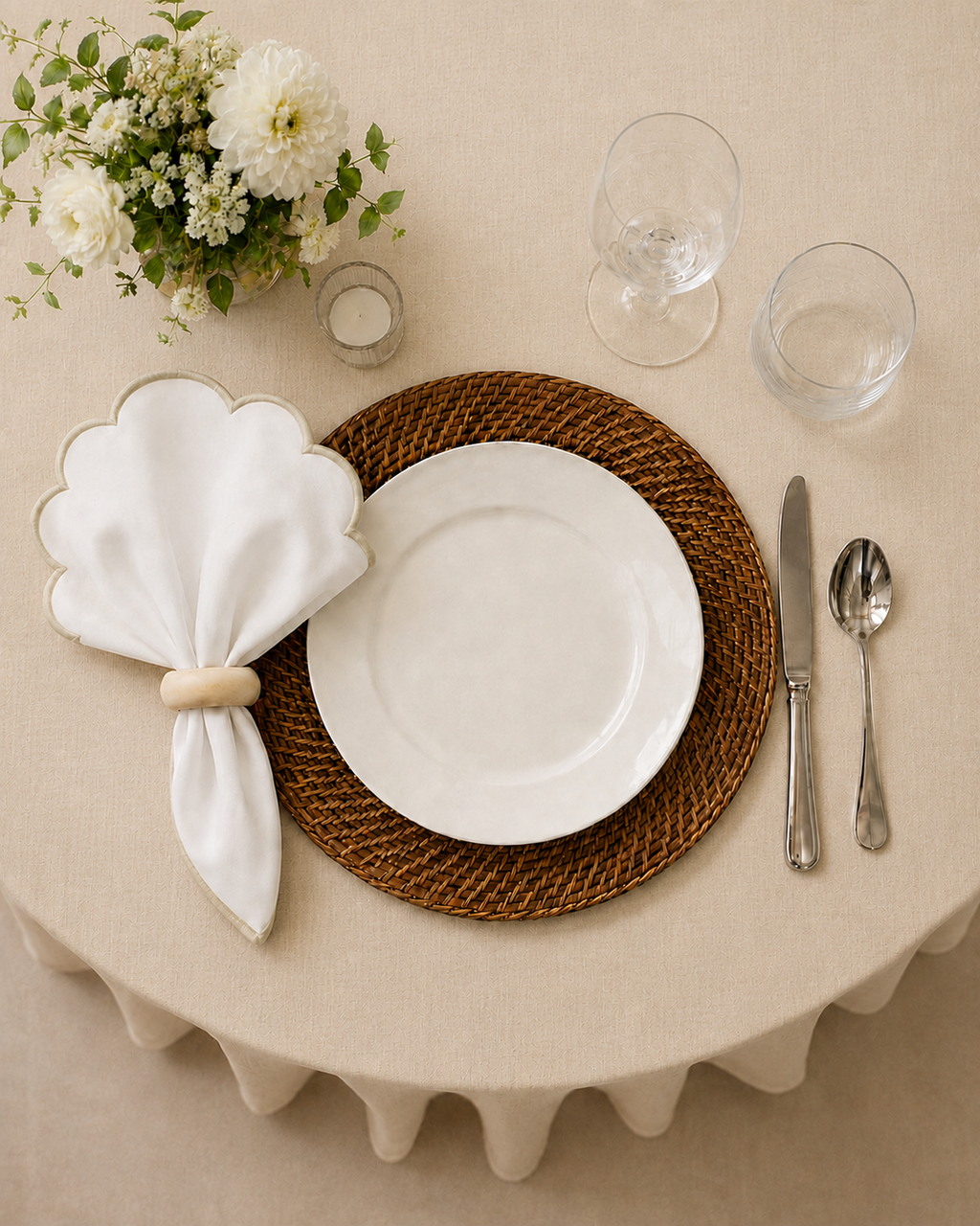 Natural Scallop Napkin