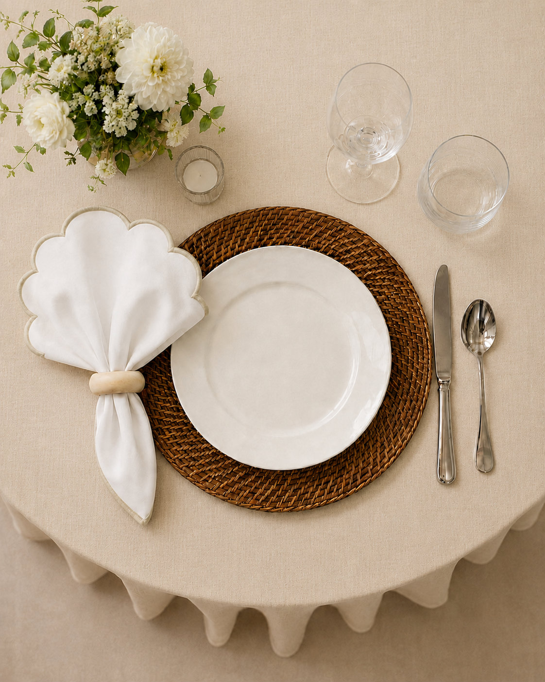 Natural Scallop Napkin