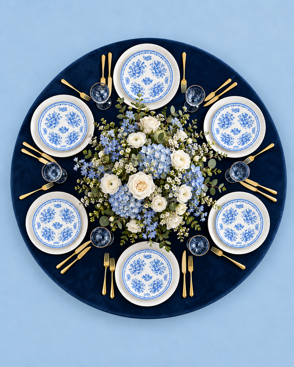 Rose Manor Accent Plate | Blue