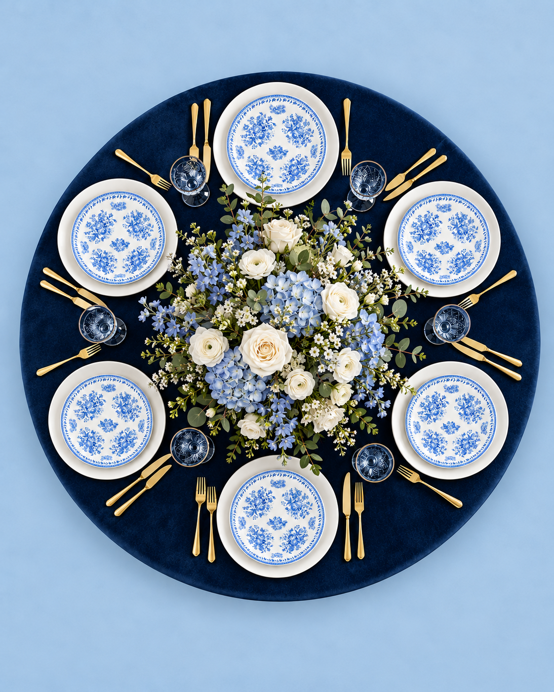 Rose Manor Accent Plate | Blue