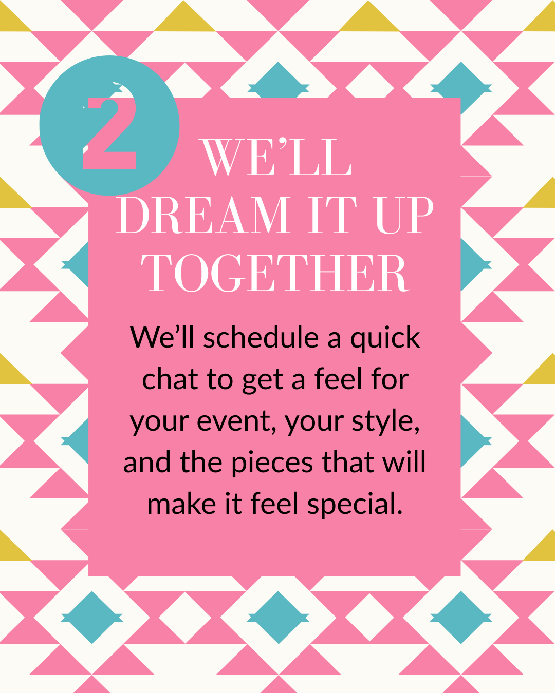 WE'LL CONTACT YOU A GET YOUR EVENT VISION